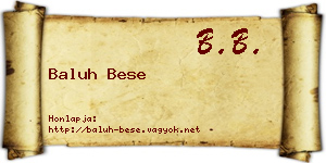 Baluh Bese névjegykártya